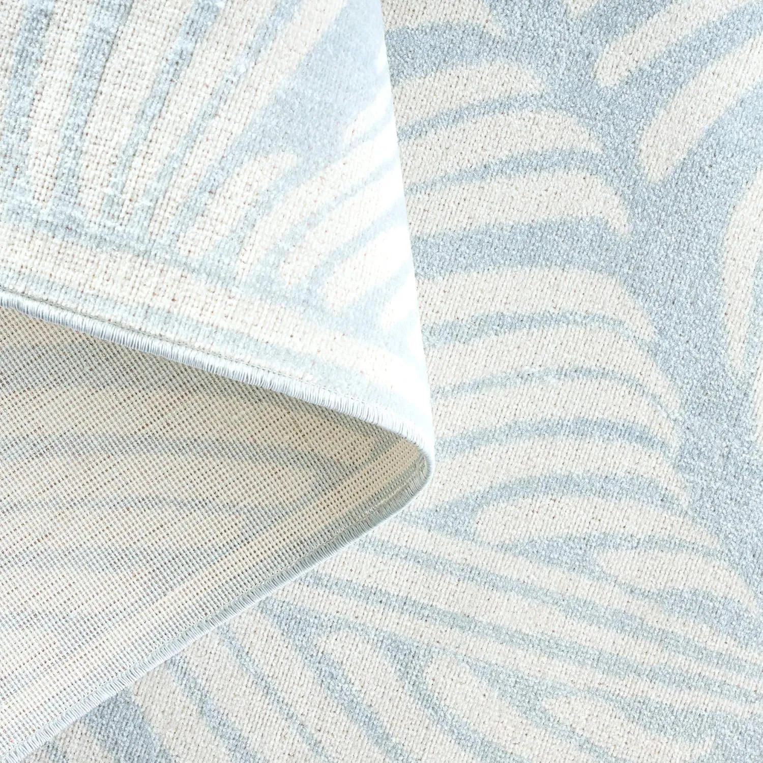 Tommy Bahama Lanai Palm Leaves Indoor Outdoor Area Rug, Leaf Tropical Design, UV Fade Resistant, Blue/Ivory, 3'11"x5'2"