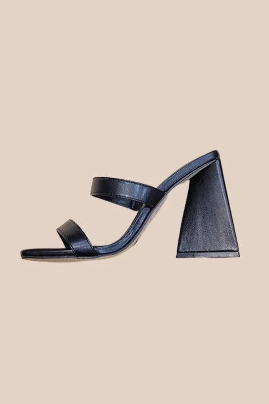 Triangle Heeled Mule Sandals