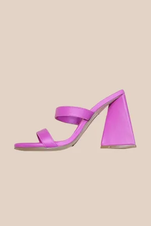 Triangle Heeled Mule Sandals