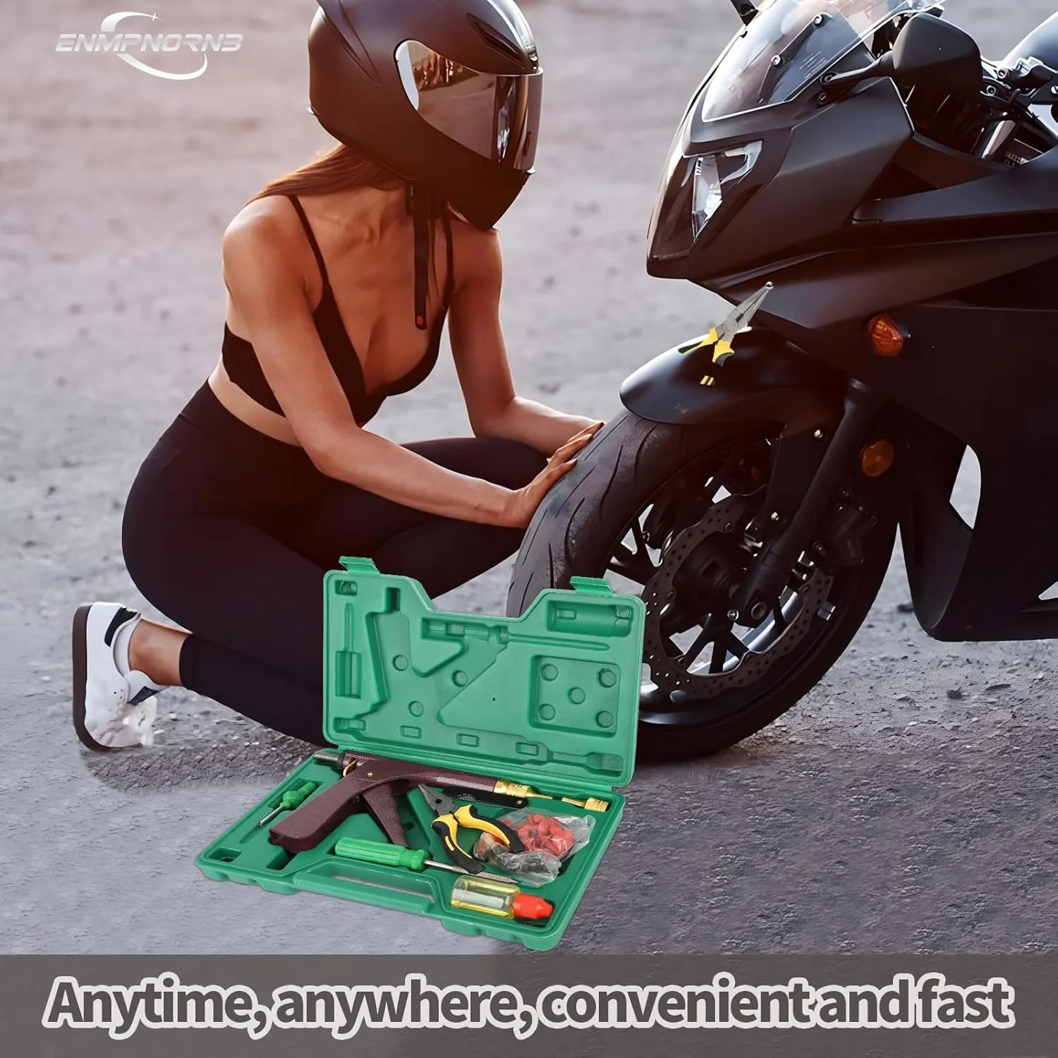 Ultimate Motorcycle Tire Repair Kit - Fix A Flat with Tire Plugs, Tire Patch Kit & Tire Plug Kit for Quick Roadside Repairs