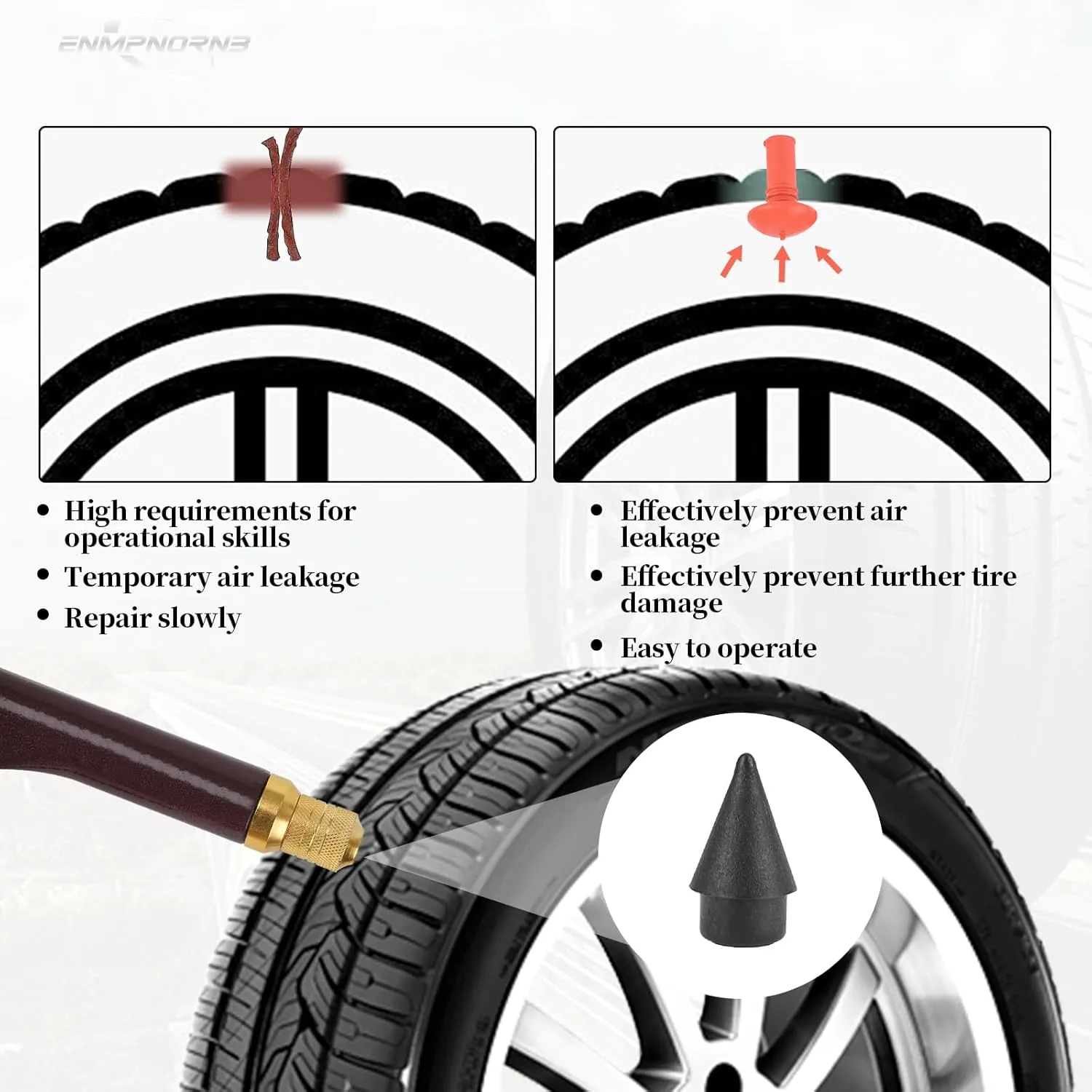 Ultimate Motorcycle Tire Repair Kit - Fix A Flat with Tire Plugs, Tire Patch Kit & Tire Plug Kit for Quick Roadside Repairs
