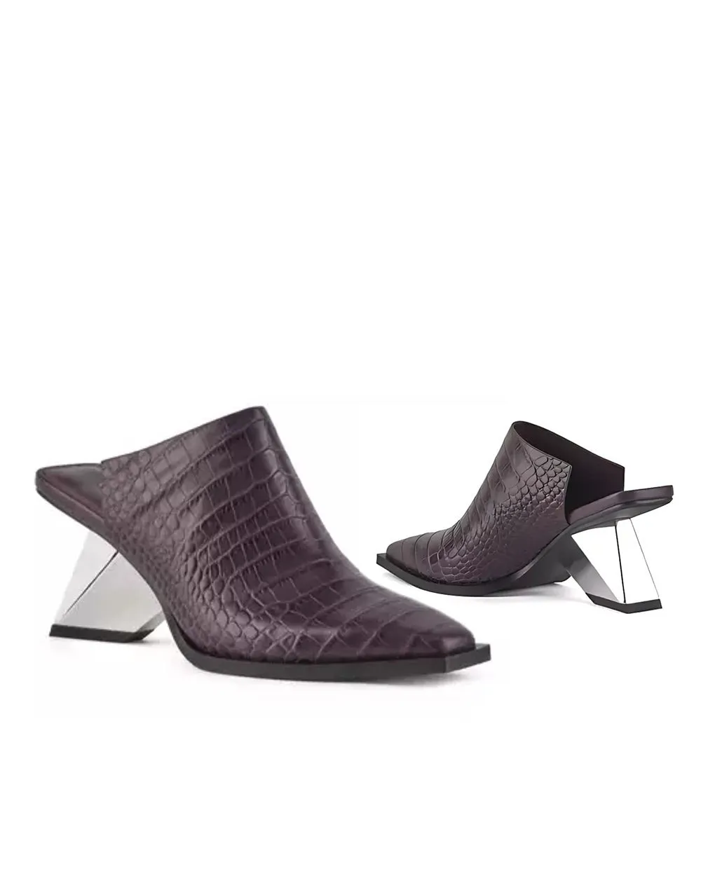 United Nude Rockit Mule ll Plum Leather