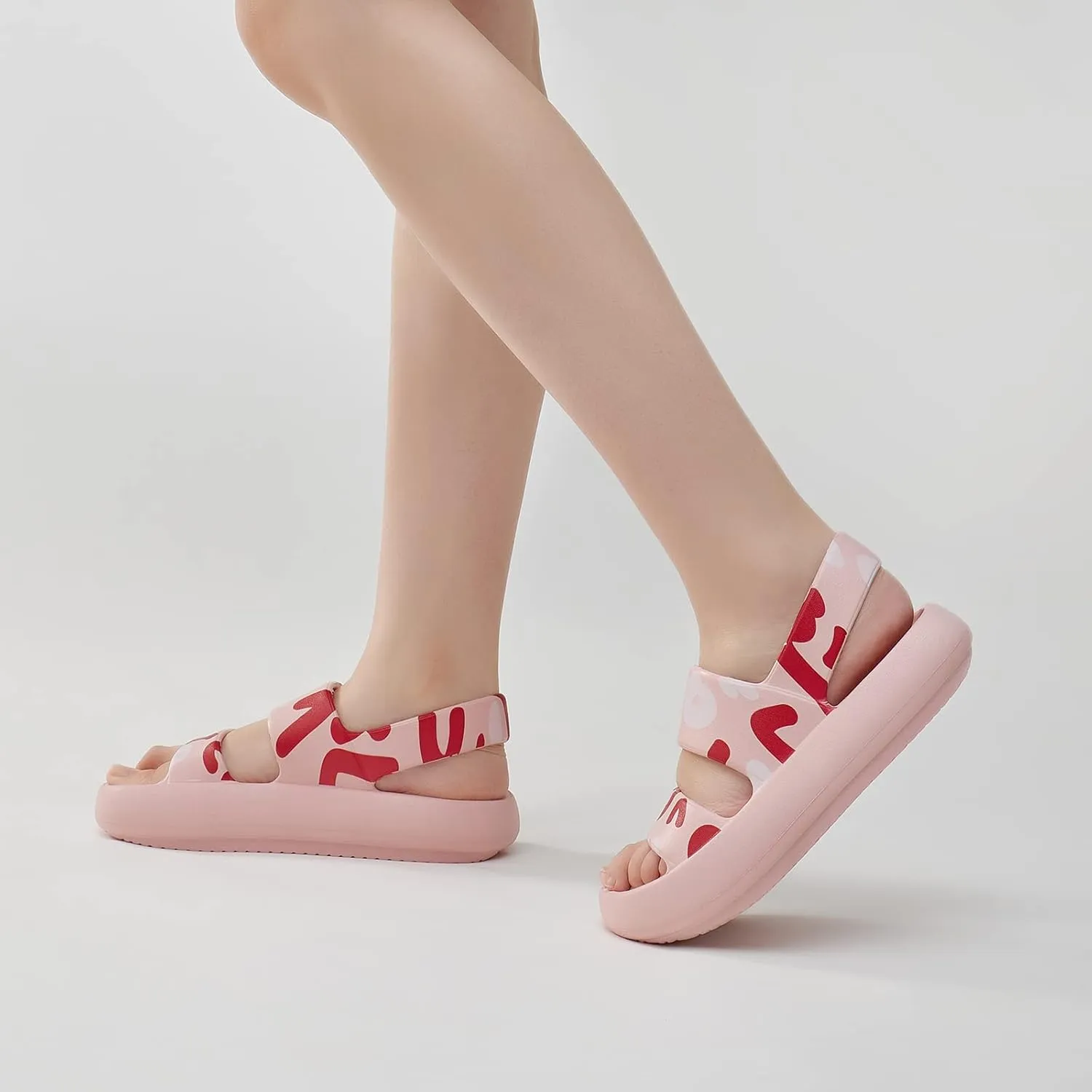 utune Sandals For Women,Casual Open Toe Cloud Slide Sandals Soft Thick Sole Non-Slip Indoor Outdoor Summer Sandal