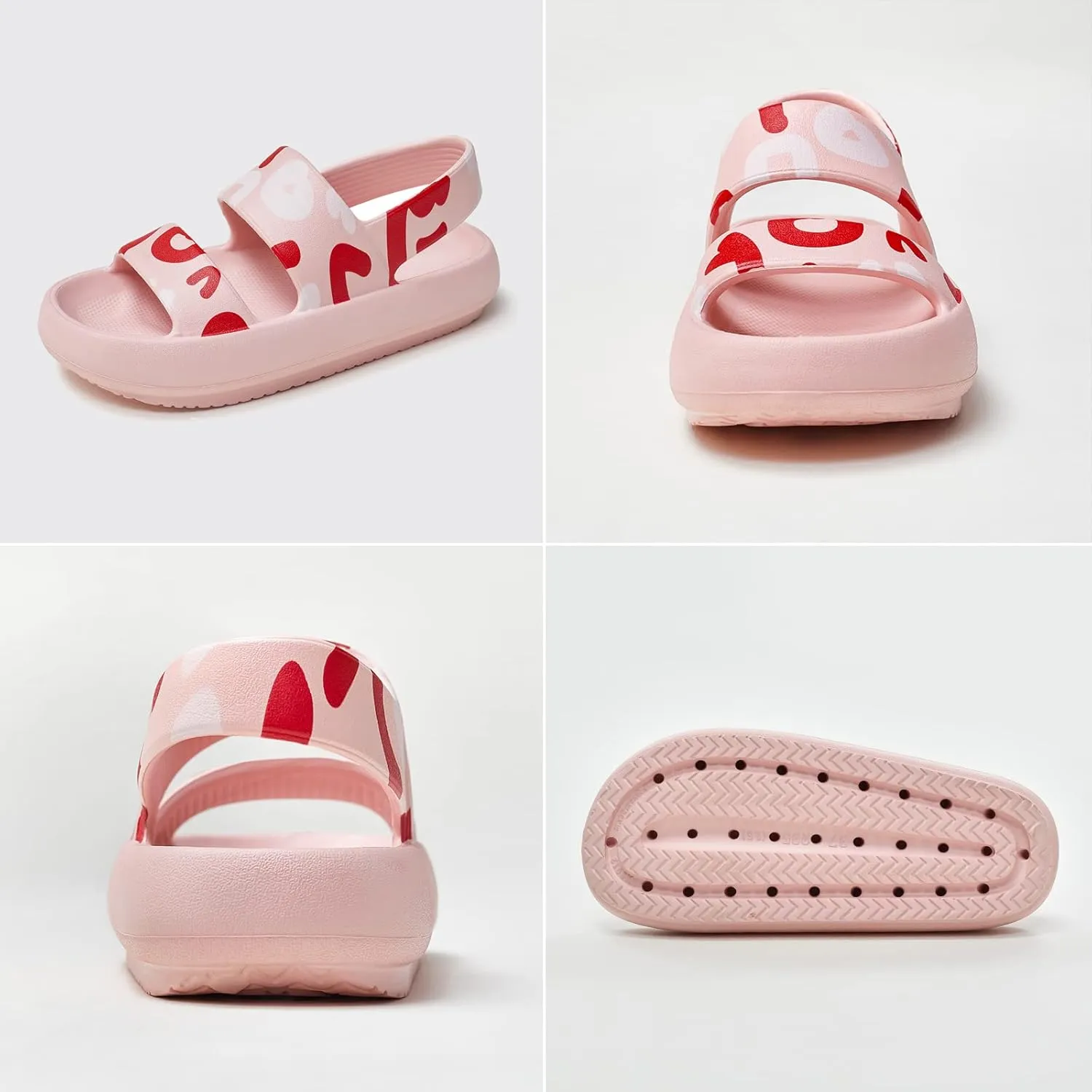 utune Sandals For Women,Casual Open Toe Cloud Slide Sandals Soft Thick Sole Non-Slip Indoor Outdoor Summer Sandal