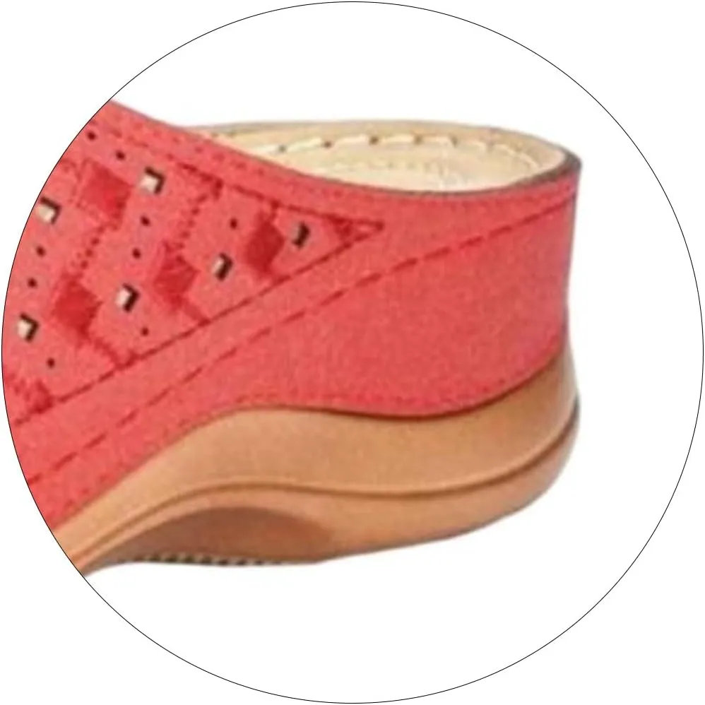 Wedge Sandals for Women Breathable Low Heel Sandal Hollow Out Walking Slippers Casual Comfortable Arch Support Sandals Summer Slip on Shoes Beach Vacation Shoe