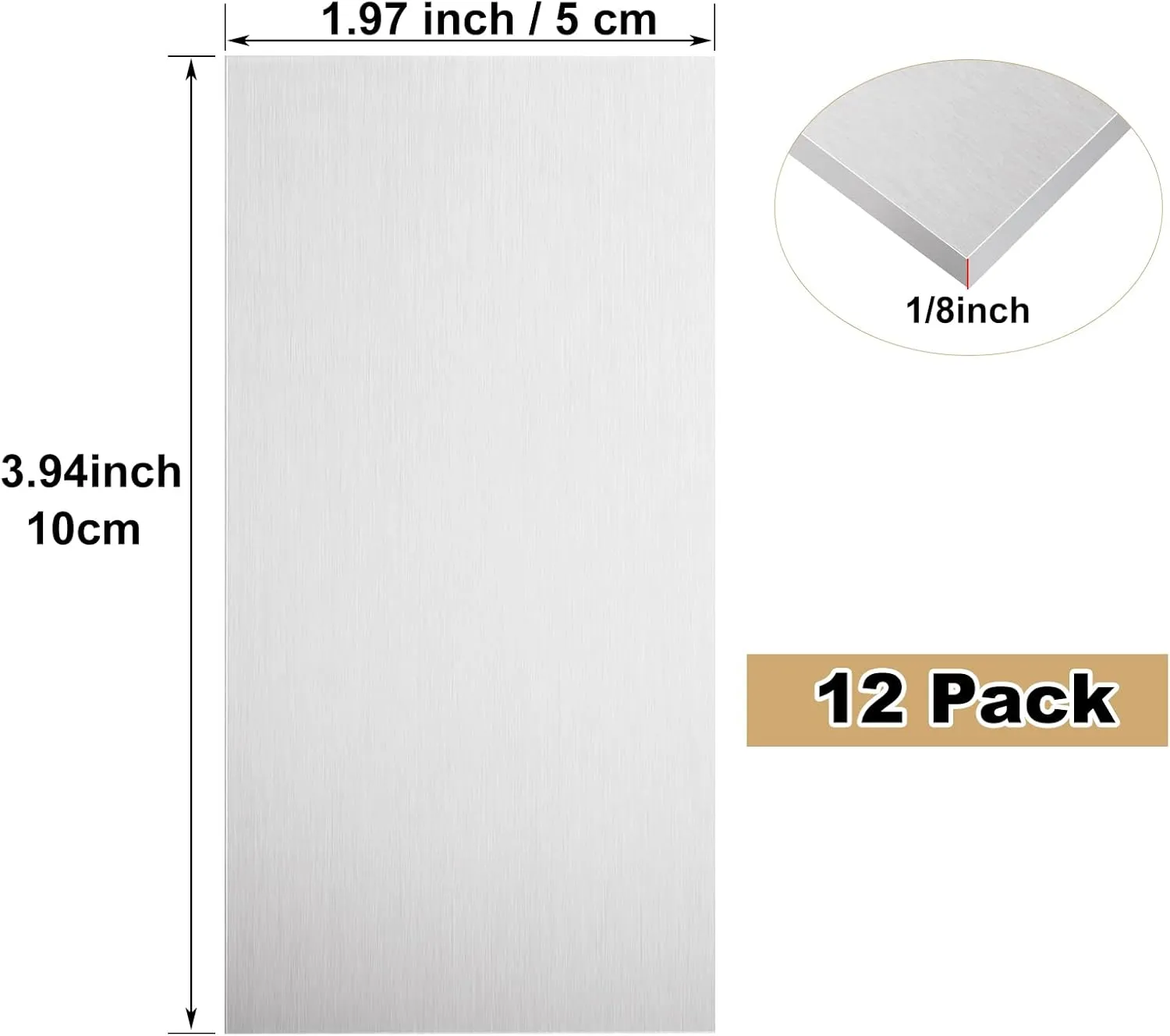 Welding Coupons - 12Pack 6061 T6 Aluminum Sheet Metal 2 x 4 x 1/8 Inch Aluminum Plate Weld Practice Kit for MIG TIG Stick MMA Arc Welding Practice Kit for Beginners