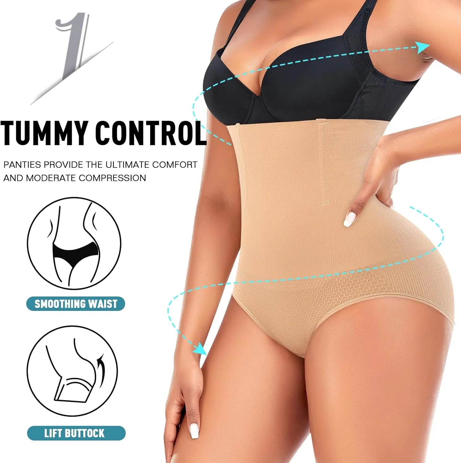 Werena Tummy Control Shapewear Panties for Women High Waist Cincher Shaping Underwear Body Shaper Panty Girdle