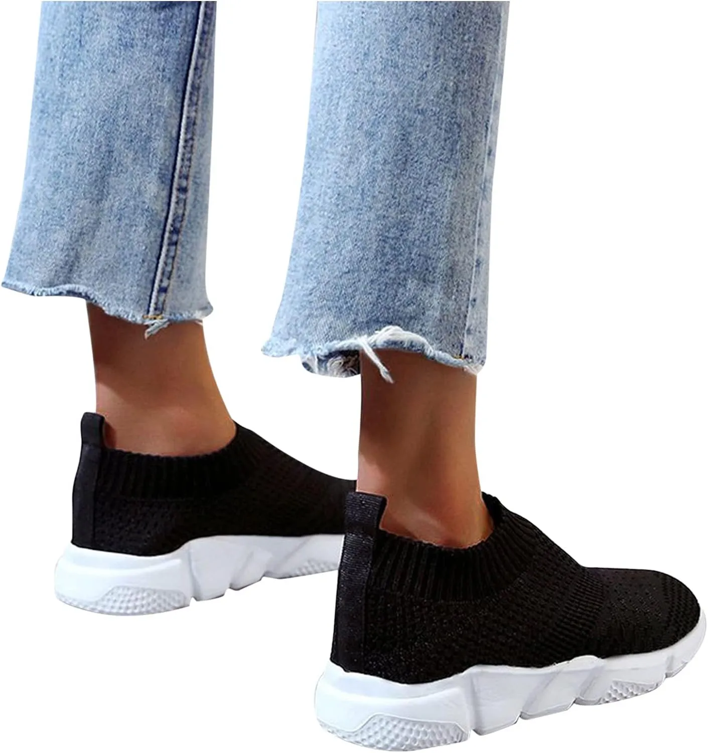 White Casual Sneakers for Women Wide Womens Winter Running Shoes Size 9.5 Slip On Tennis Shoes Women Wide White High Top Platform Sneakers for Women Slip On Walking Shoes Women Arch Support