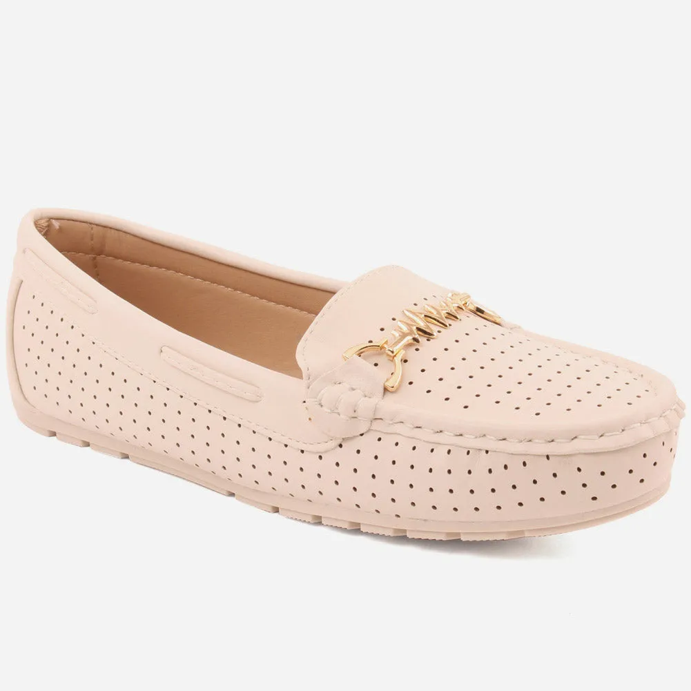 Women "NELLY" Flat Pu Leather Moccasins
