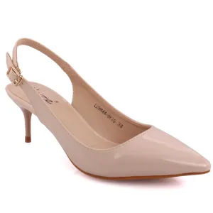 Women "VIVECA" Shaded Sling Back Closed Toe Patent Stiletto Heel Sandals