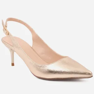 Women "VIVECA" Shaded Sling Back Closed Toe Patent Stiletto Heel Sandals