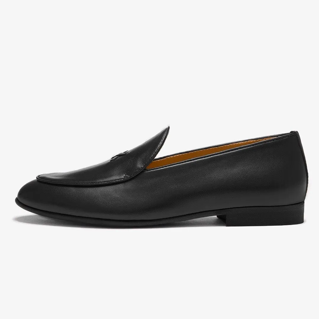 Women's Black Leather Milano Loafer From Del Toro Shoes