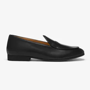 Women's Black Leather Milano Loafer From Del Toro Shoes