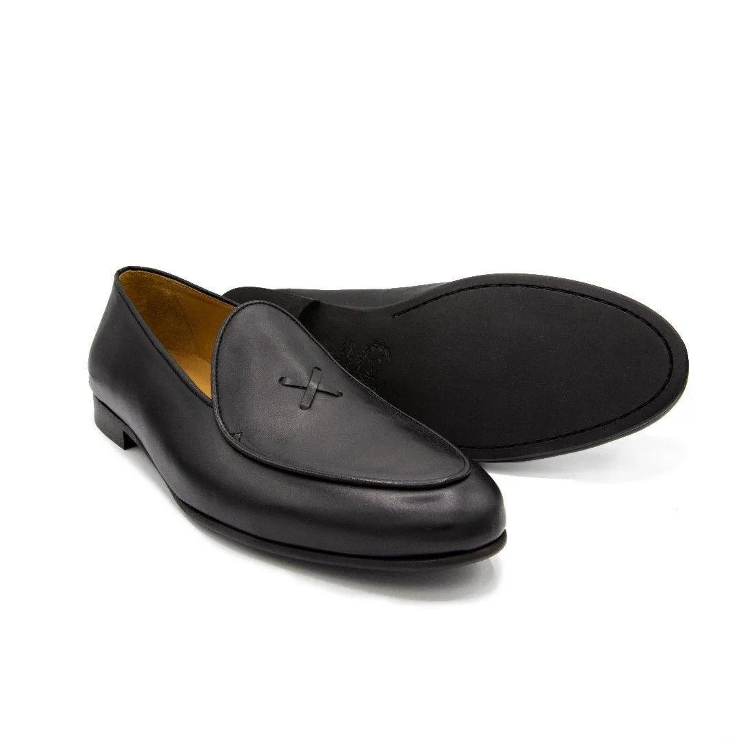 Women's Black Leather Milano Loafer From Del Toro Shoes