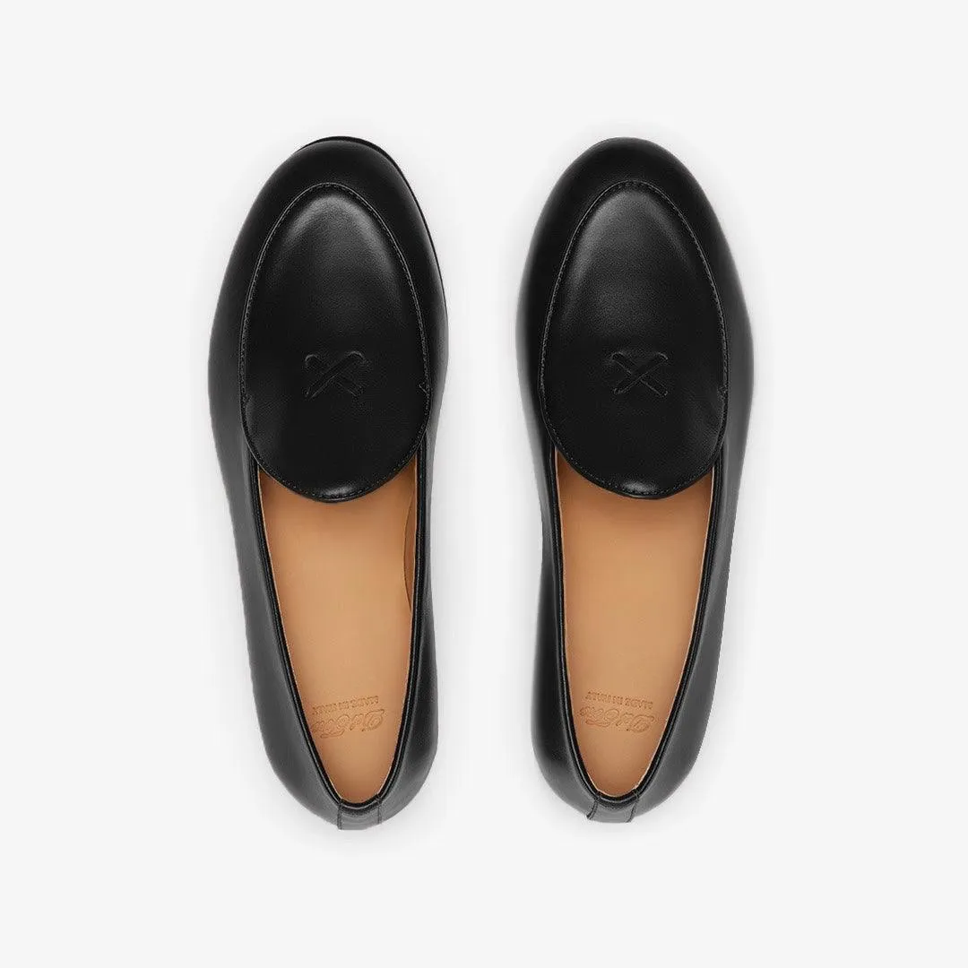 Women's Black Leather Milano Loafer From Del Toro Shoes