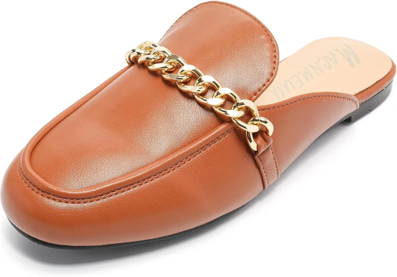 Women's Black Mules: Round Toe, Backless, Slides, Comfortable, Metal Buckle