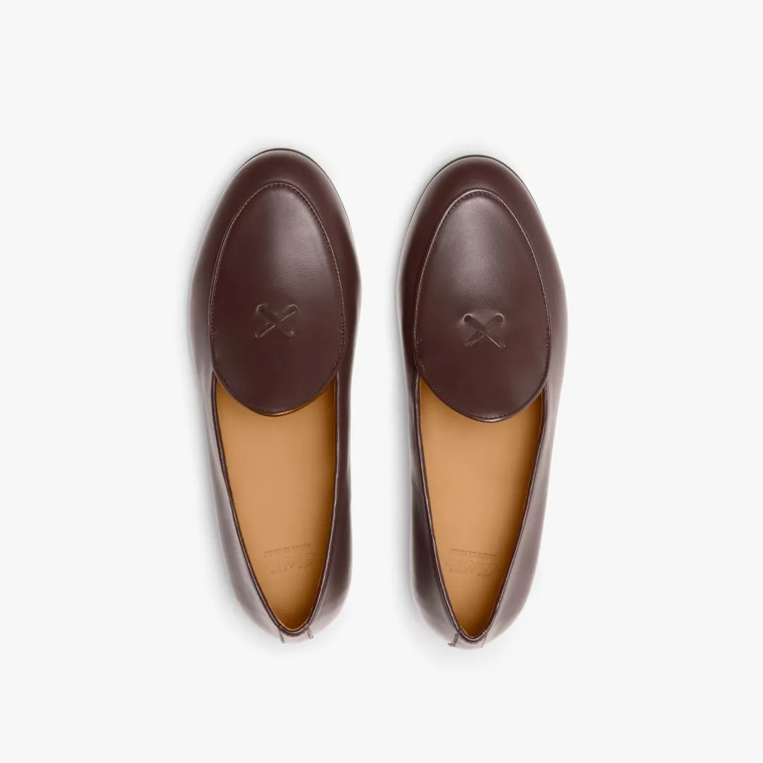 Women's Brown Leather Milano Loafer From Del Toro Shoes