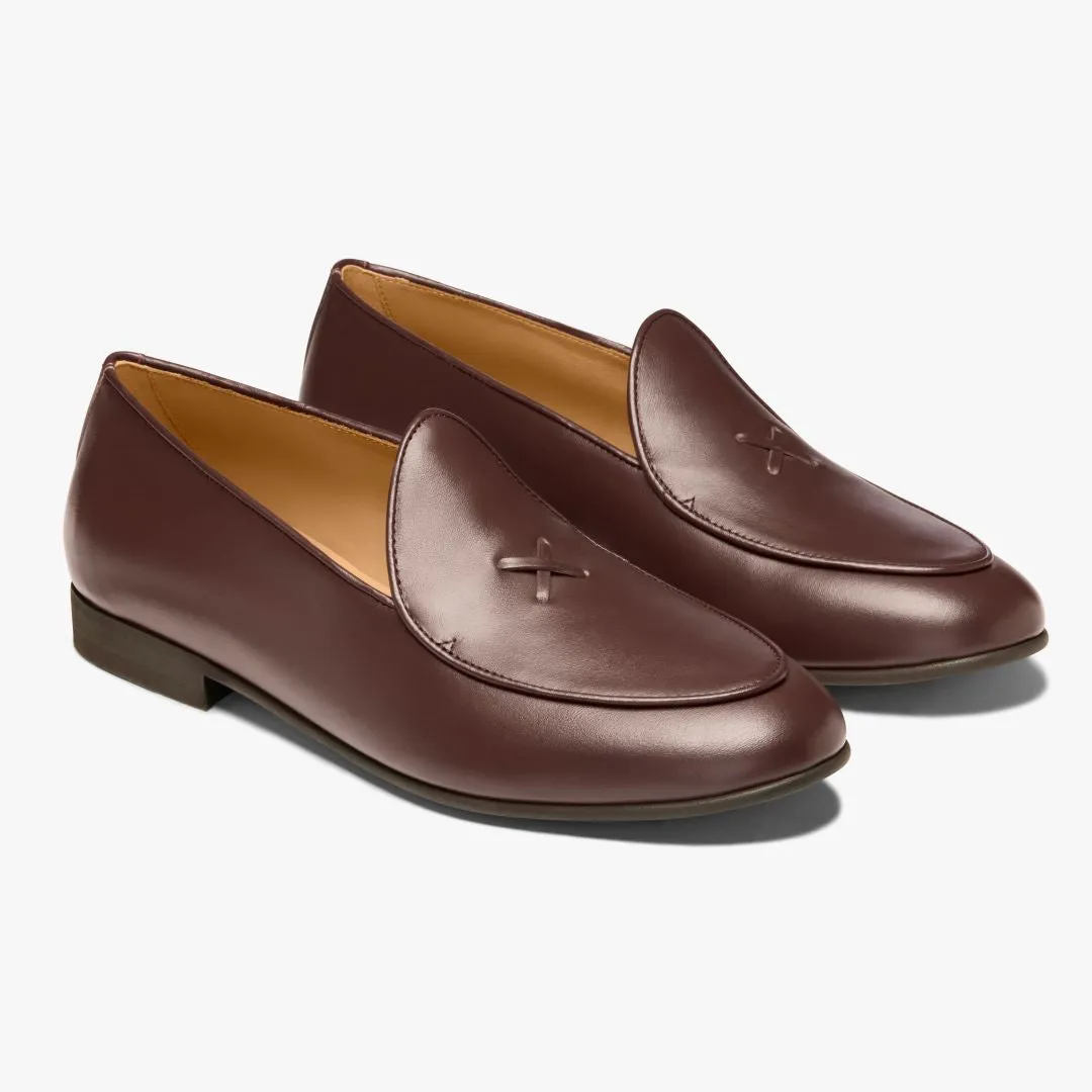 Women's Brown Leather Milano Loafer From Del Toro Shoes