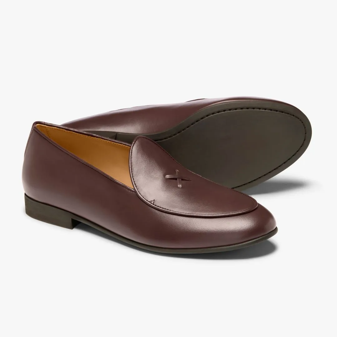 Women's Brown Leather Milano Loafer From Del Toro Shoes