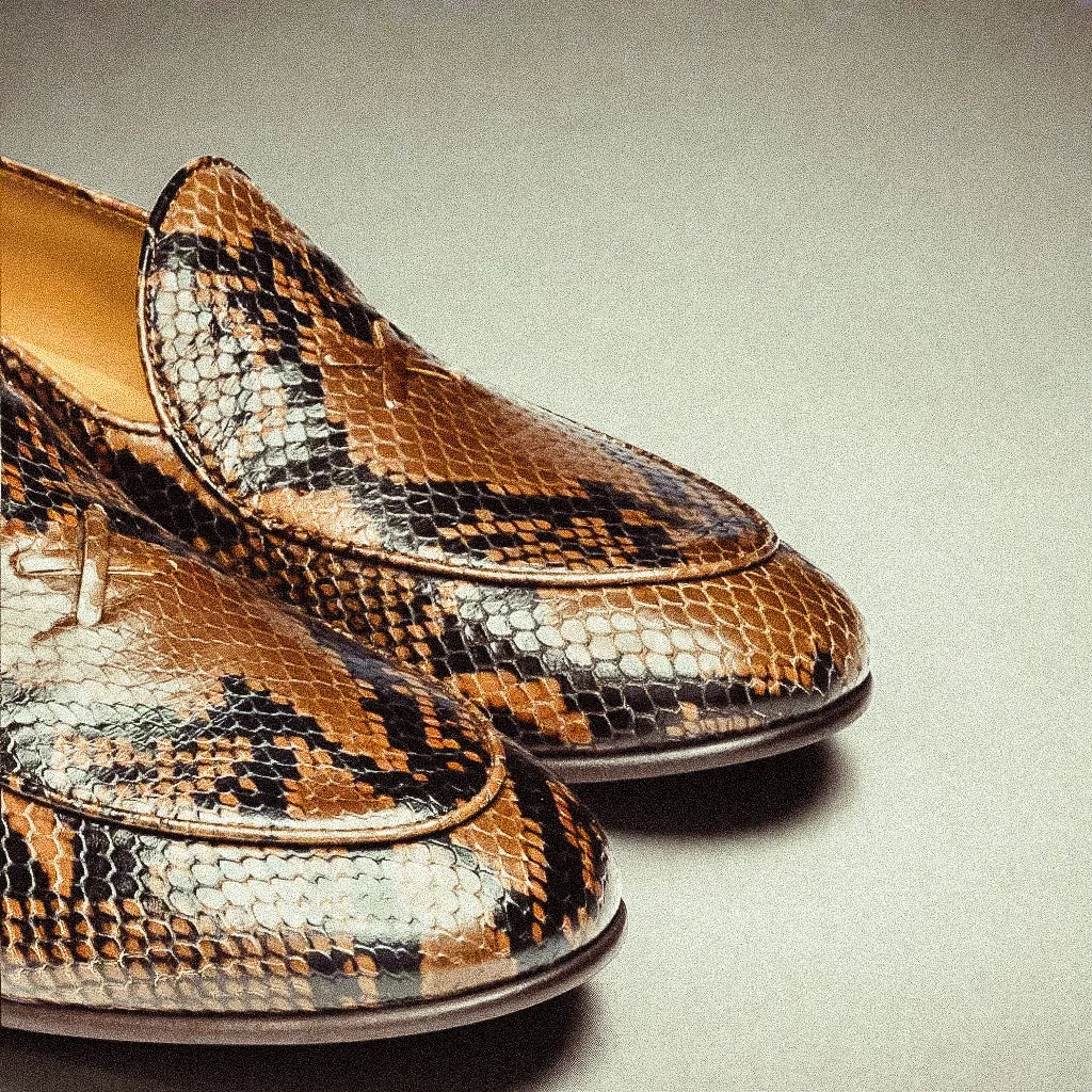 Women's Brown Snakeskin Milano Loafer From Del Toro Shoes