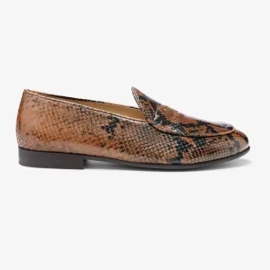 Women's Brown Snakeskin Milano Loafer From Del Toro Shoes