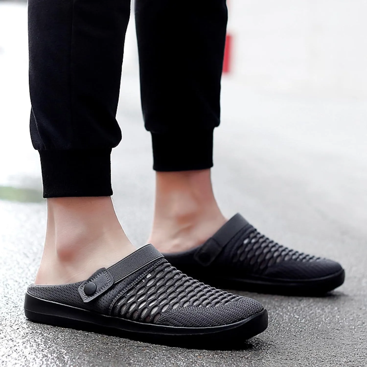 Womens Clogs Mules for Nurse Shoes Slip On Garden Work Close Toe Wide Width Summer Breathable Mesh Slippers Non-Slip Outdoor Beach Sandals Casual Lightweight Going Out Slippers Footwear