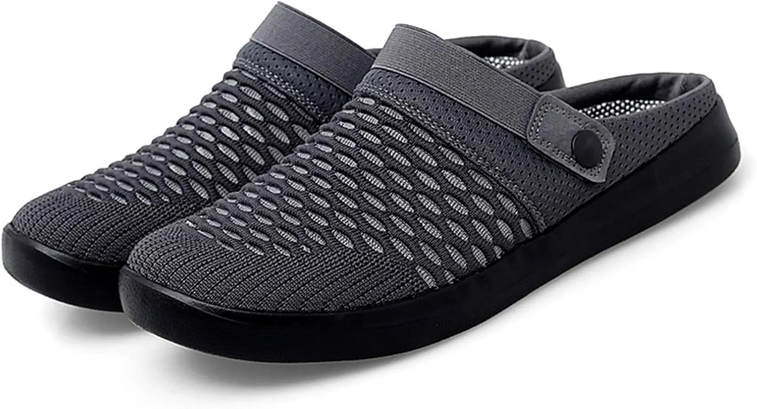 Womens Clogs Mules for Nurse Shoes Slip On Garden Work Close Toe Wide Width Summer Breathable Mesh Slippers Non-Slip Outdoor Beach Sandals Casual Lightweight Going Out Slippers Footwear