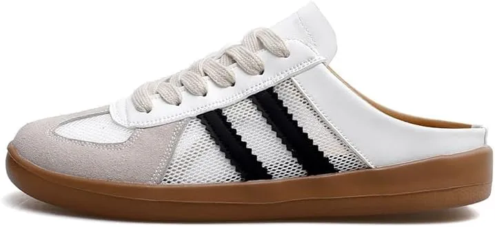 Women's Fashionable Contrast Mesh Design Lace Up Walking Shoes, Casual Slides Breathable Comfortable Sports Shoes, Female All-Match Round Toe Slip On for Women Comfortable