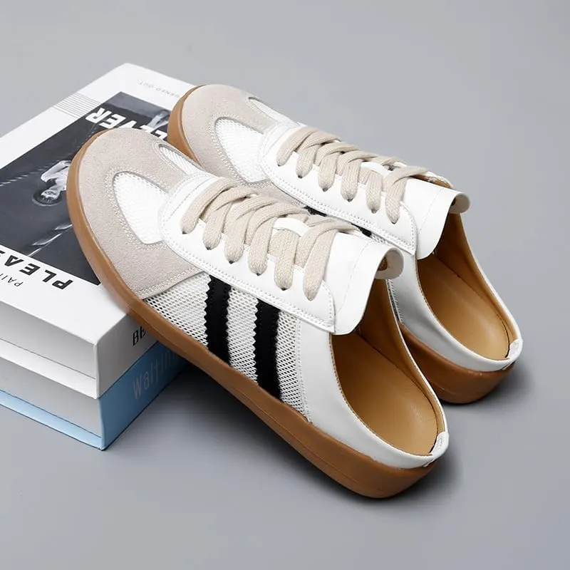 Women's Fashionable Contrast Mesh Design Lace Up Walking Shoes, Casual Slides Breathable Comfortable Sports Shoes, Female All-Match Round Toe Slip On for Women Comfortable