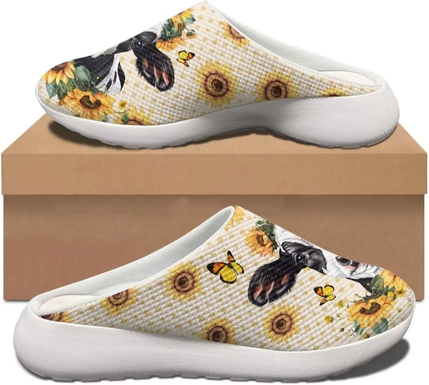 Women's Water Sandals Casual Light Slippers Funny Graphic Garden Clogs Slip On Water Shoes
