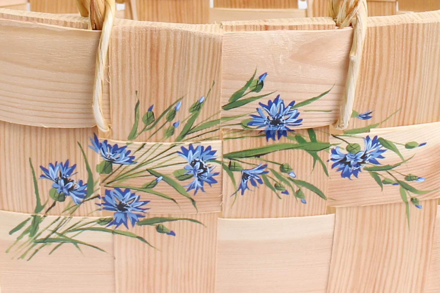 WOODEN SHOPPER FLAT   Cornflower