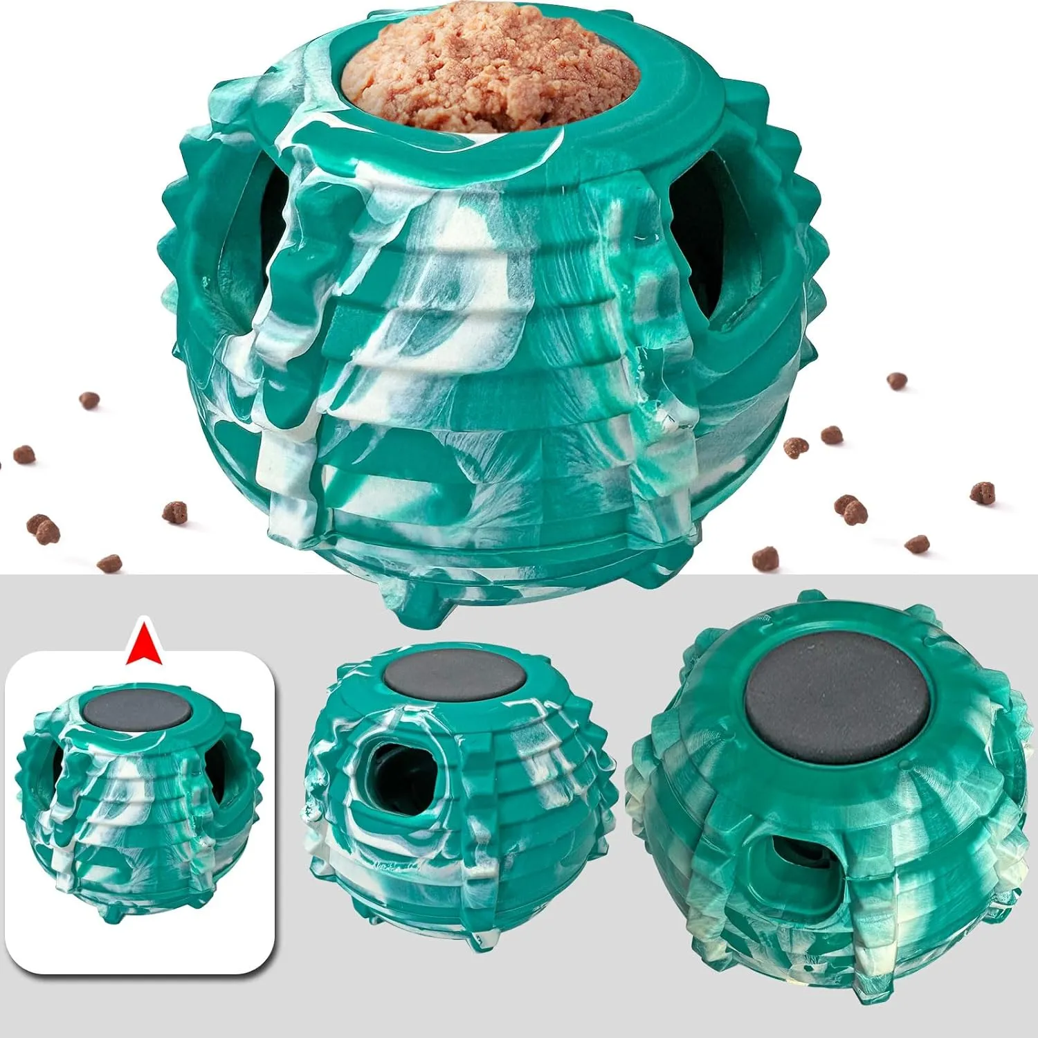 XHX Dog Toy, Durable Small Dog Toys, Interactive Dog Puzzle Play Toy, Stopper (Small, Green and White)