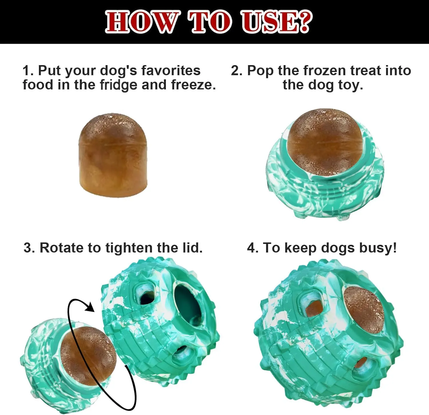 XHX Dog Toy, Durable Small Dog Toys, Interactive Dog Puzzle Play Toy, Stopper (Small, Green and White)