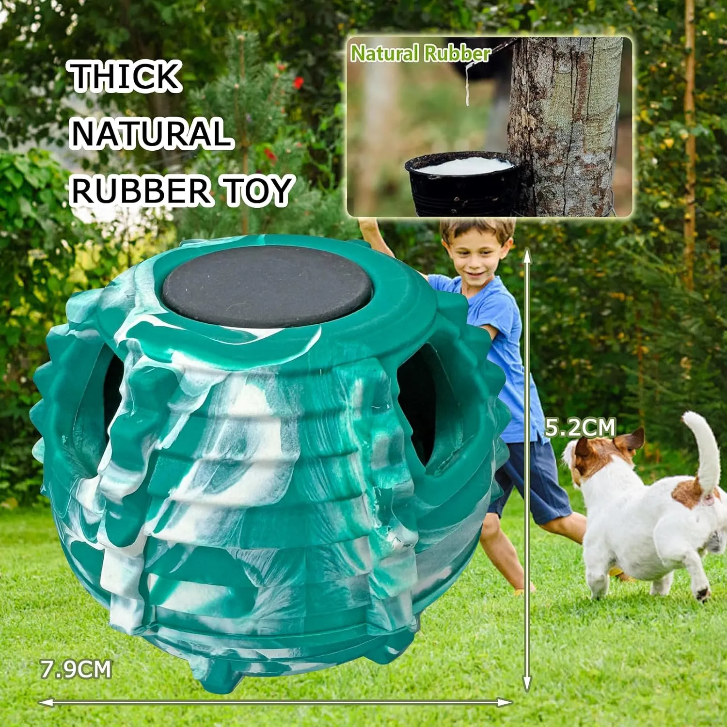 XHX Dog Toy, Durable Small Dog Toys, Interactive Dog Puzzle Play Toy, Stopper (Small, Green and White)