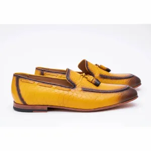 Yellow Patina Python Tassel Loafer