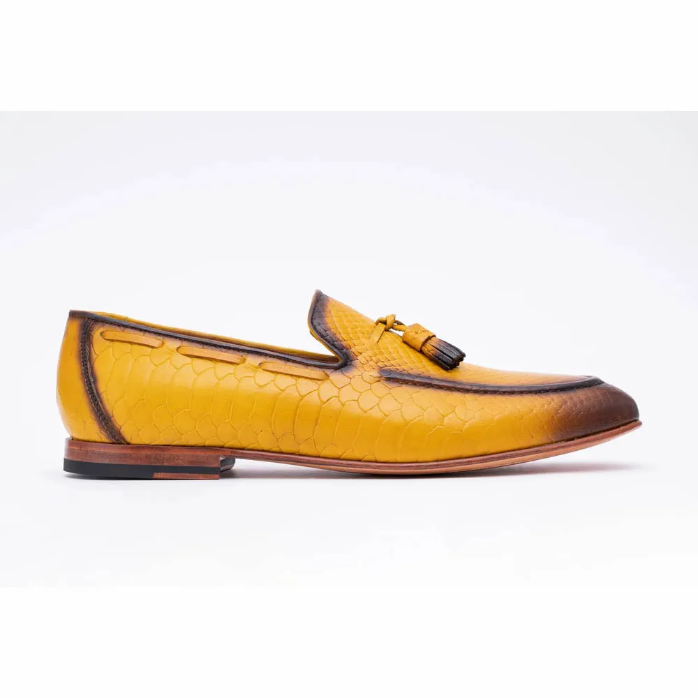 Yellow Patina Python Tassel Loafer