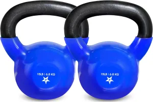 Yes4All 5-65lbs Kettlebells Vinyl Coated Cast Iron for Dumbbell Weights Exercises, Gym, Fitness, Full Body Workout Equipment Push up, Grip and Strength Training