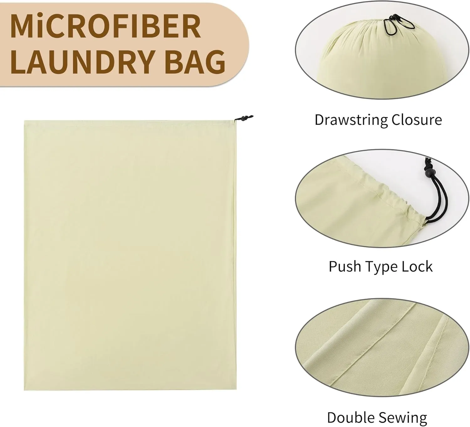 ZPECC Travel Laundry Bag 24 Pack,Bulk Extra Large Heavy Duty Bags, Durable Dirty Clothes Organizer With Drawstring, Fit a Basket or Hamper (40" X 30",Beige)