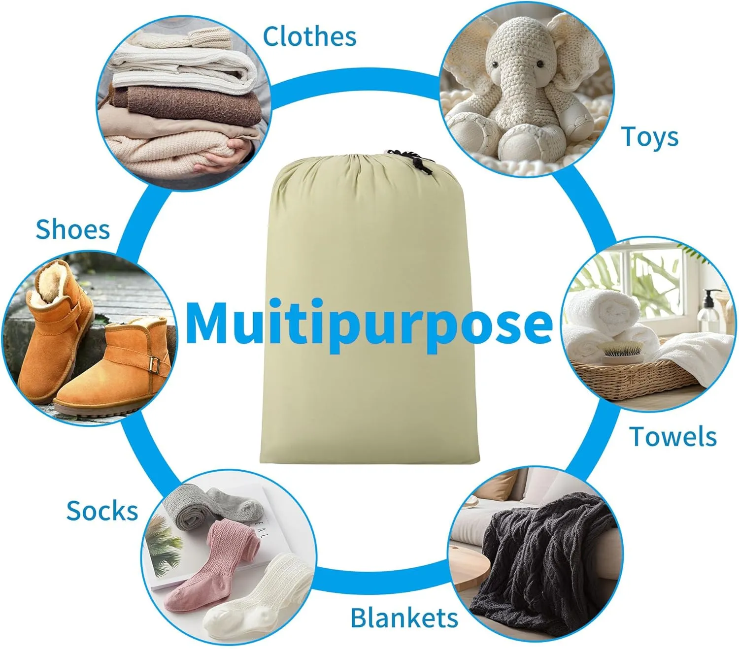 ZPECC Travel Laundry Bag 24 Pack,Bulk Extra Large Heavy Duty Bags, Durable Dirty Clothes Organizer With Drawstring, Fit a Basket or Hamper (40" X 30",Beige)